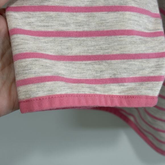 T by Talbots Split Neck Pink Striped Pullover Top Size XL SUPER SOFT Round Hem - Picture 4 of 7